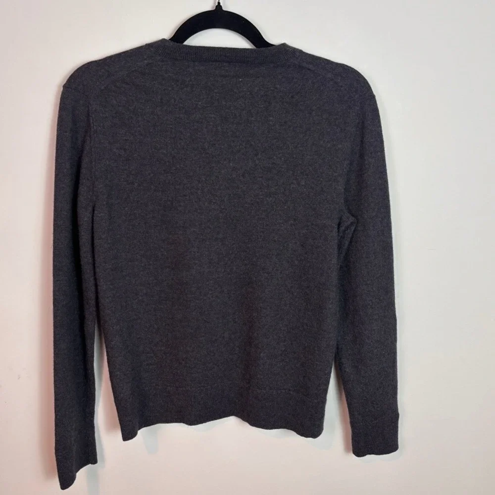 Banana Republic Mens Grey 100% Merino Wool Pullover V-Neck Sweater Small Classic